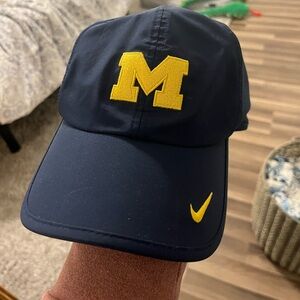 University of Michigan Nike dry fit hat in navy blue